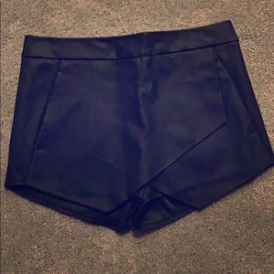 Black leather skort